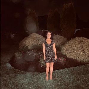 Black floral dress xs